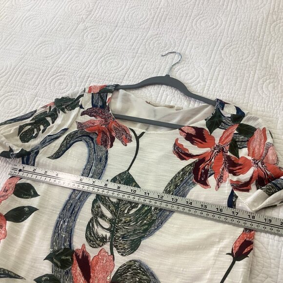 SOFT SURROUNDINGS Floral Top Tunic Sequins Size S - Picture 6 of 11